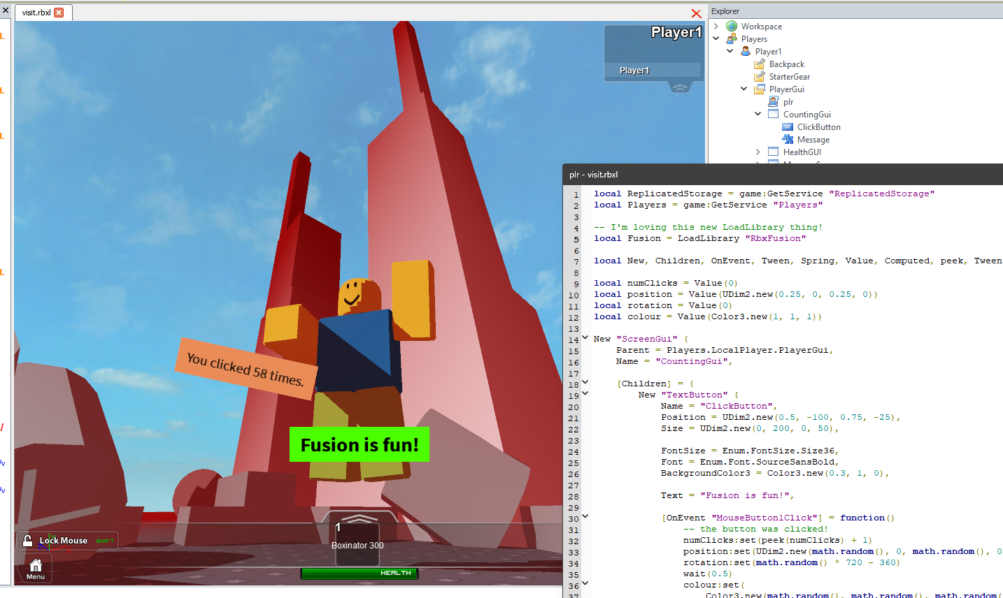 Screenshot of Mercury library usage